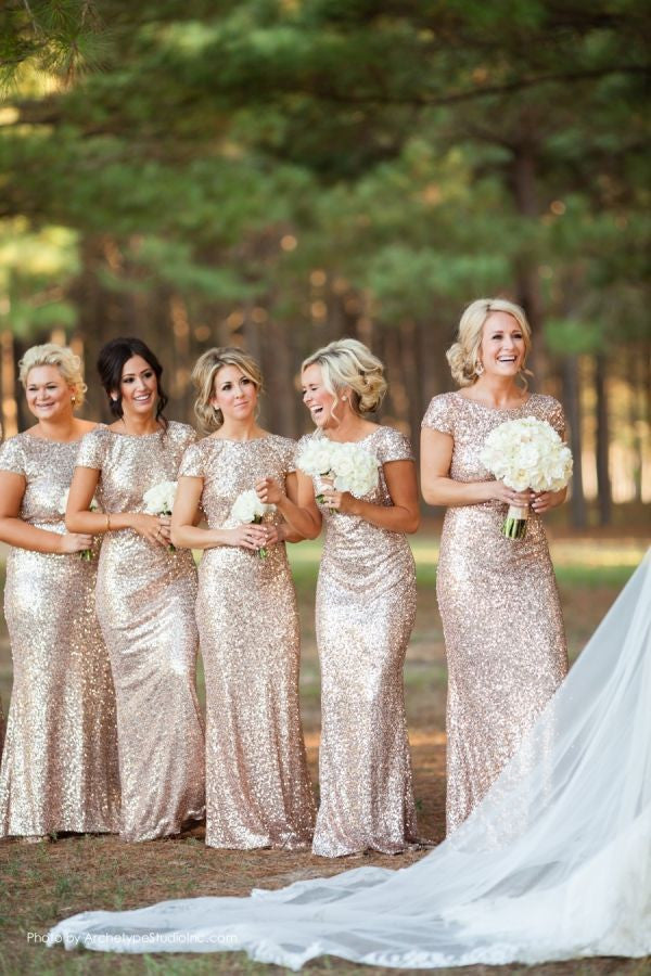 Shinning Backless Sequined Long Party Bridesmaid Dress - Meet Yours Fashion - 4