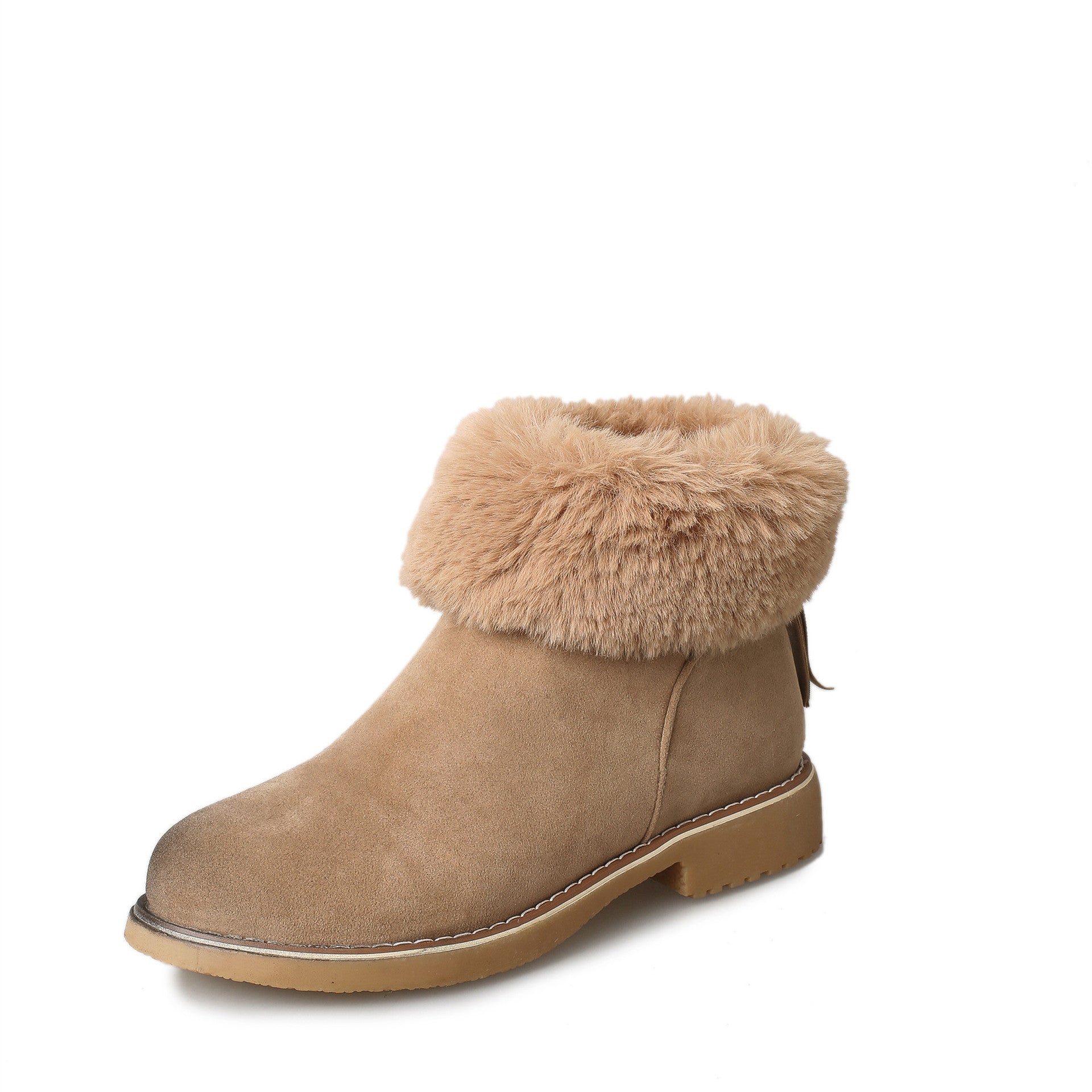 Scrub Faux Fur Warm Velvet Flat Ankle Snow Boots
