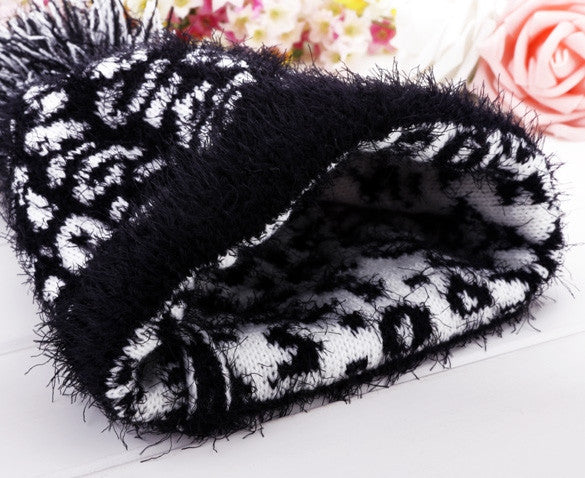 Women's Pattern Knit Winter Warm Ski Skating Cap Hat + Scarf Set - Oh Yours Fashion - 8