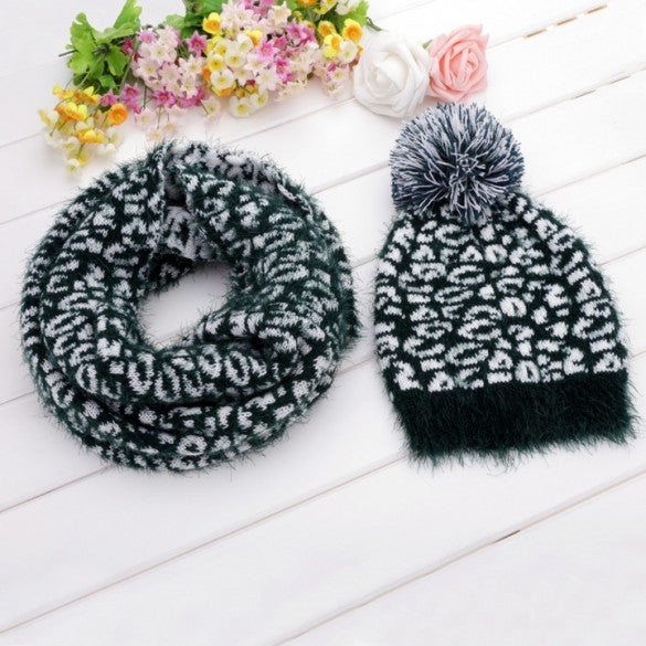Women's Pattern Knit Winter Warm Ski Skating Cap Hat + Scarf Set - Oh Yours Fashion - 3