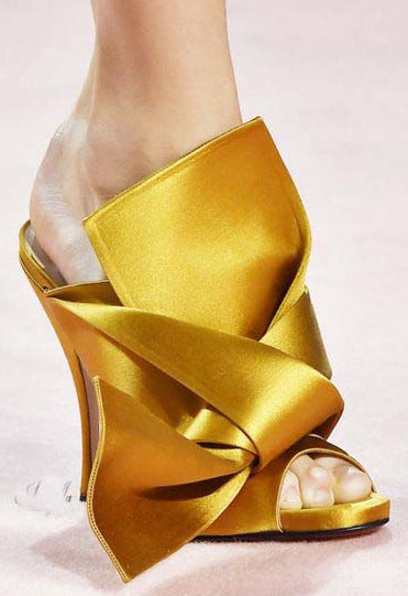 Fashion Fabric Bow Peep Toe High Heel Sandals