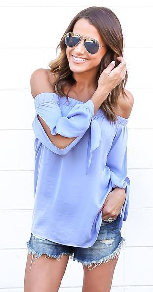 Off-shoulder Strapless Pure Color Chiffon Sexy Blouse