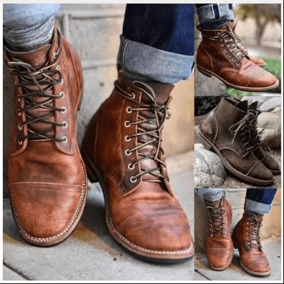 Ankle Leather Lace Up Martin Boots