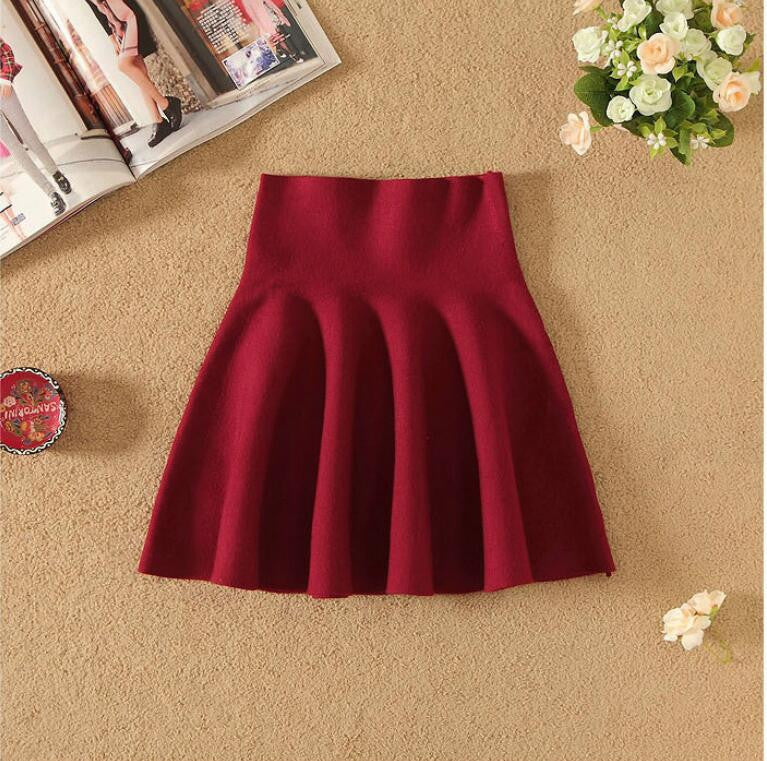 Fashion High Waist Knit Mini Fluffy Skirt
