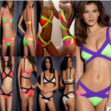 Strapless Padded Push Up Low Waist Bikini Set Swimwear - Meet Yours Fashion - 1
