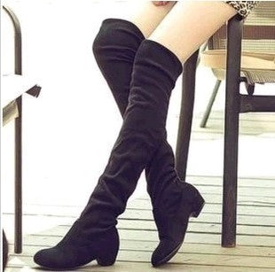 Solid Color Chunky Heels Over-knee Long Boots