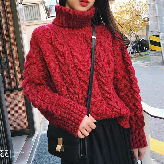 Loose High Neck Thickened Sweater