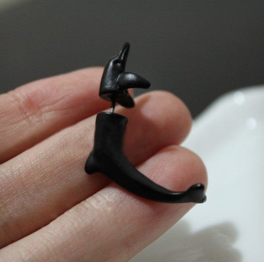 3D Lovely Dolphins Through Single Earring