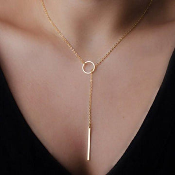 Simple Solid Color Circle Necklace For Women - MeetYoursFashion - 1