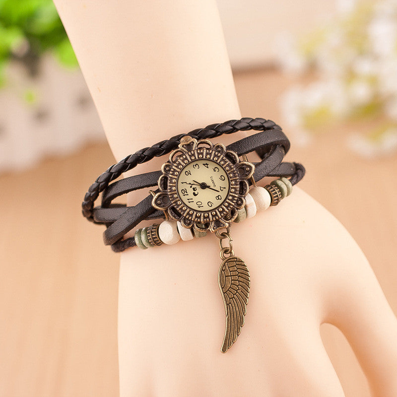 Angel's Wing Woven Bracelet Watch