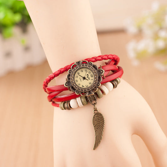 Angel's Wing Woven Bracelet Watch