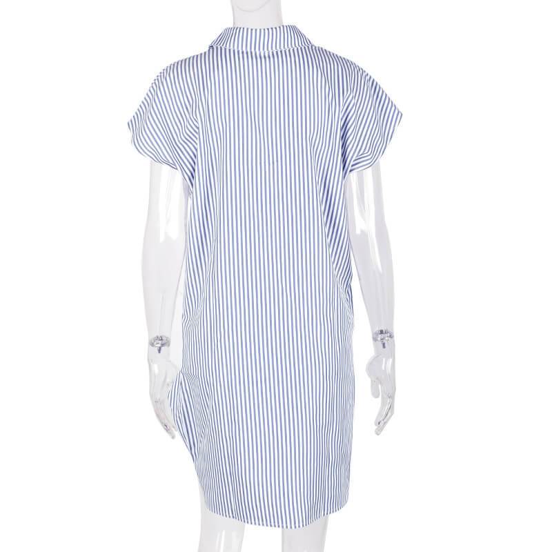 Striped Front Twist Shirt Dress