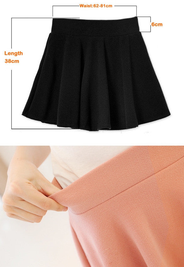 Candy Color Stretch Skater Flared Pleated Mini Skirt - MeetYoursFashion - 12