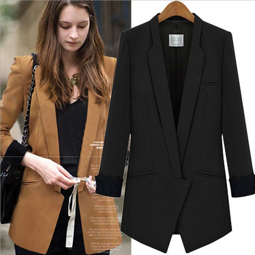Deep V-neck Long Sleeves Brief Slim Blazer Coat - Meet Yours Fashion - 4