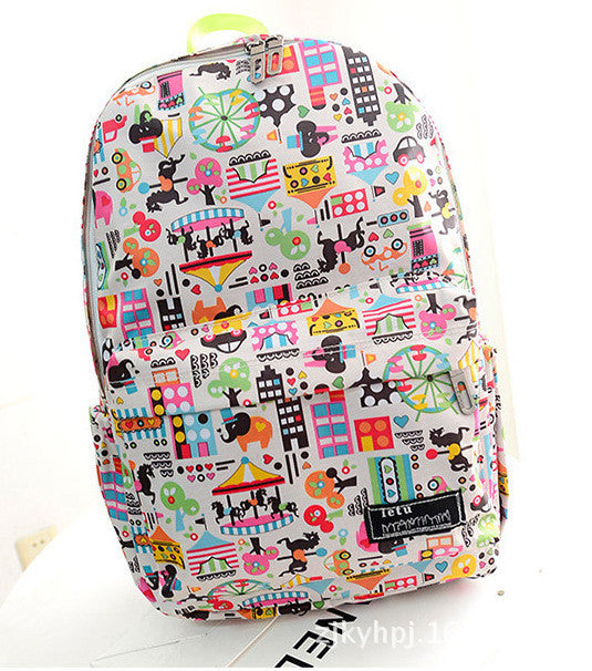 Graffiti Style Fashion Canvas School Backpack Bag - Meet Yours Fashion - 1