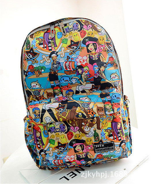 Graffiti Style Fashion Canvas School Backpack Bag - Meet Yours Fashion - 4