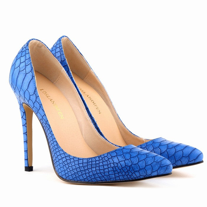 Hot Style Pointed Super High Heels Snake Print Shoes