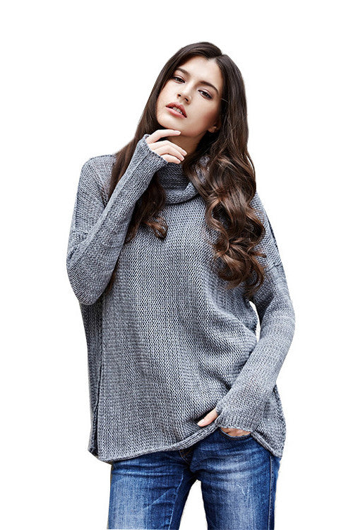 Patchwork Long Sleeves High Neck Long Sweater
