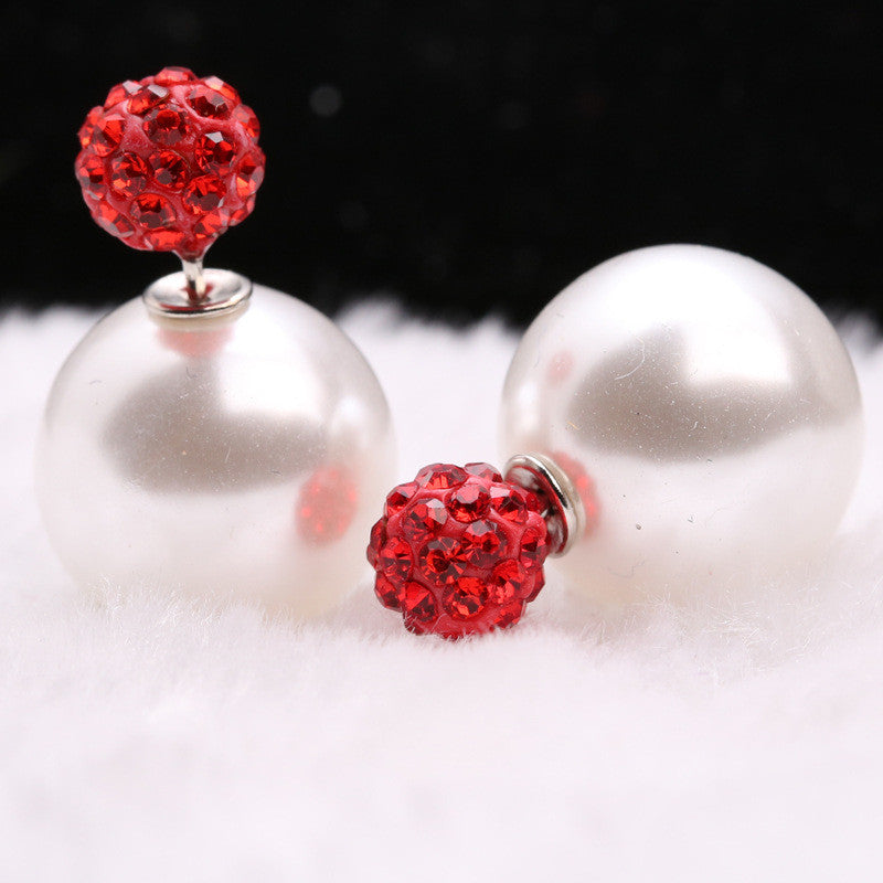 Charming Crystal Ball Pearl Earring