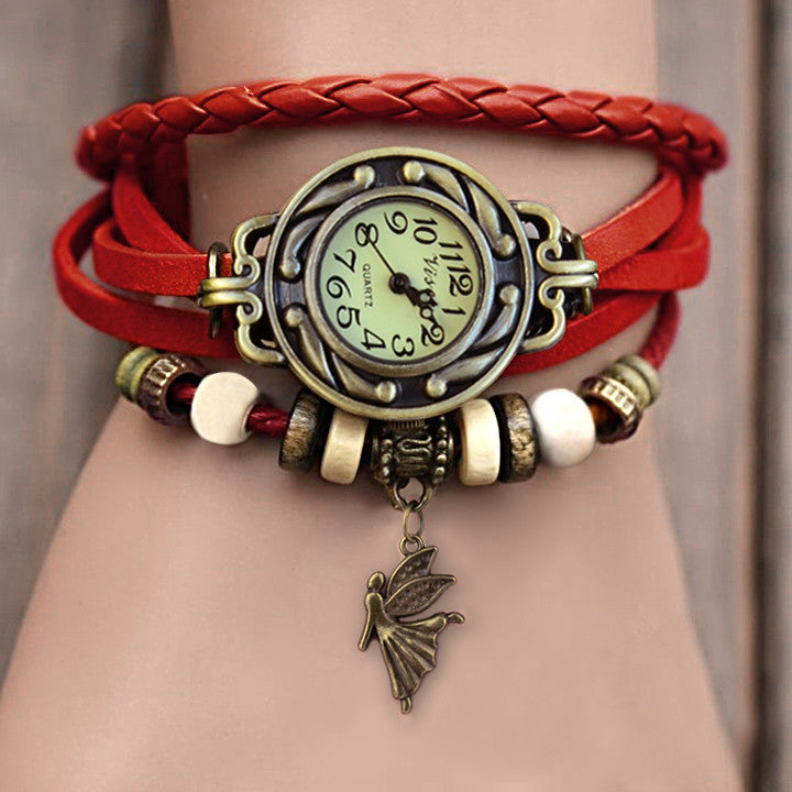 Weave Leather Bracelet Wrist Watch - MeetYoursFashion - 1