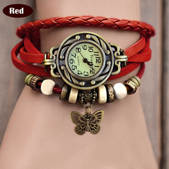 Butterfly Wrap Leather Bracelet Wrist Watch - MeetYoursFashion - 8