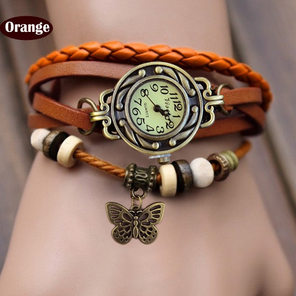 Butterfly Wrap Leather Bracelet Wrist Watch - MeetYoursFashion - 7