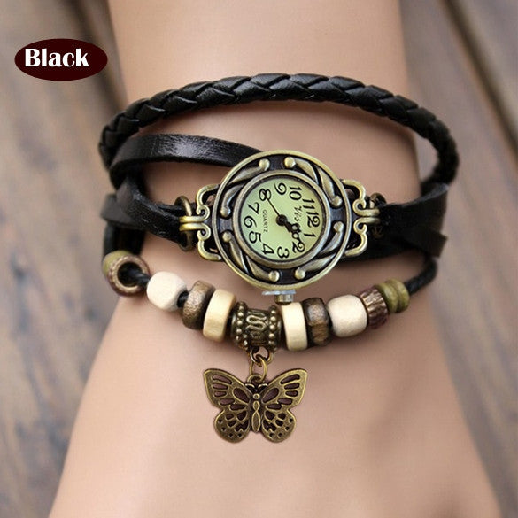 Butterfly Wrap Leather Bracelet Wrist Watch - MeetYoursFashion - 11