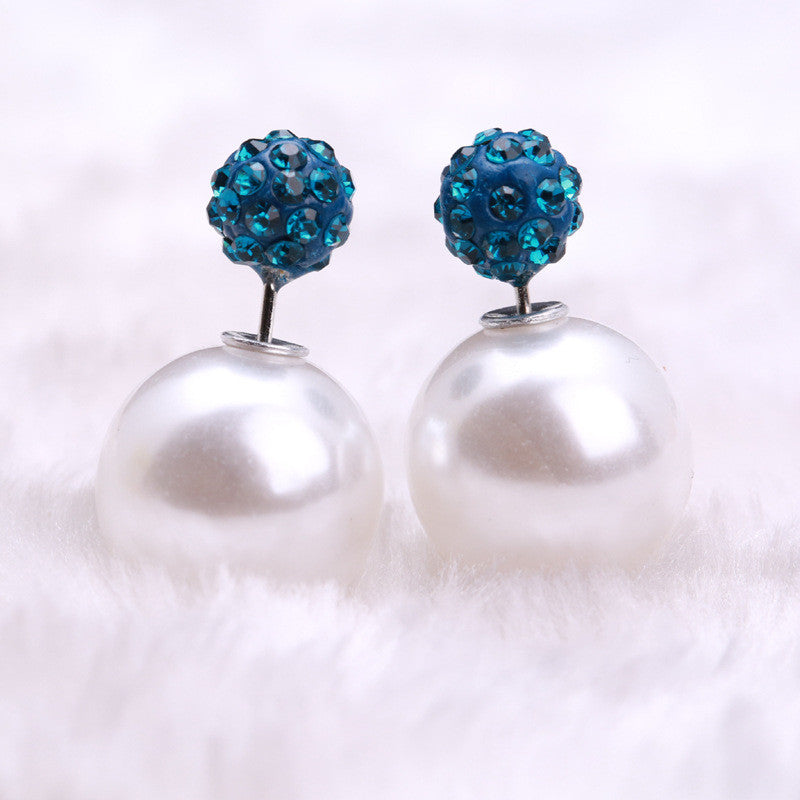 Charming Crystal Ball Pearl Earring