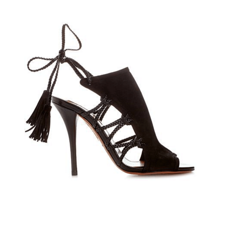 Suede Peep Toe Strappy Ankle Sandals