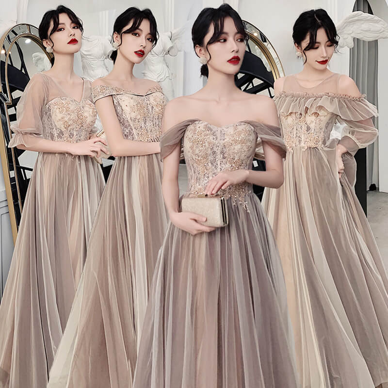 Elegance Champagne Empire Waist Bridemaid Dresses