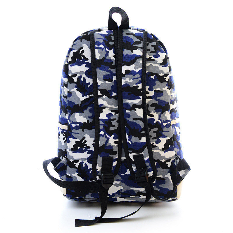 Fashion Canvas Camouflage Mustache Cartoon School Backpack Bag - Meet Yours Fashion - 5