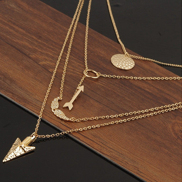 Irregular Triangle Pendant Layered Necklace - MeetYoursFashion - 3