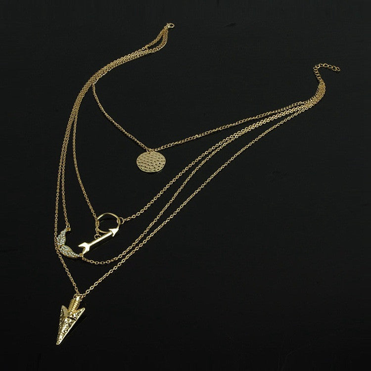 Irregular Triangle Pendant Layered Necklace - MeetYoursFashion - 5