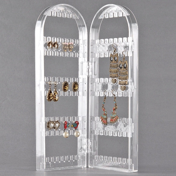New 120 Holes Clear Plastic Earring Jewelry Show Display Stand Holder Rack