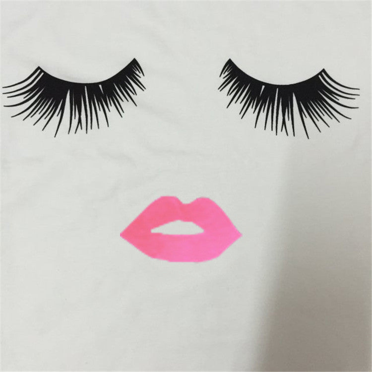 Creative Women Plus Size Loose Graphic Lip Print Pullover T-shirt - MeetYoursFashion - 7