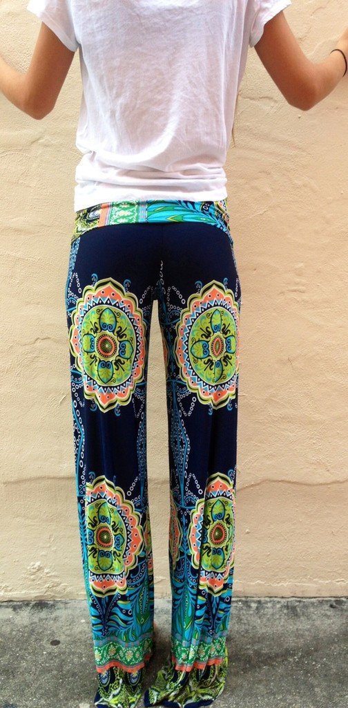 Straight Flower Print Casual Empire Long Pants - Meet Yours Fashion - 5