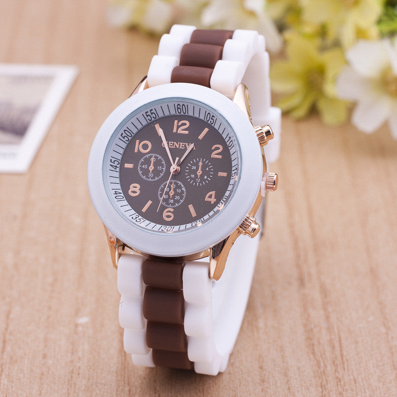 Double Color Silicone Fashion Watch