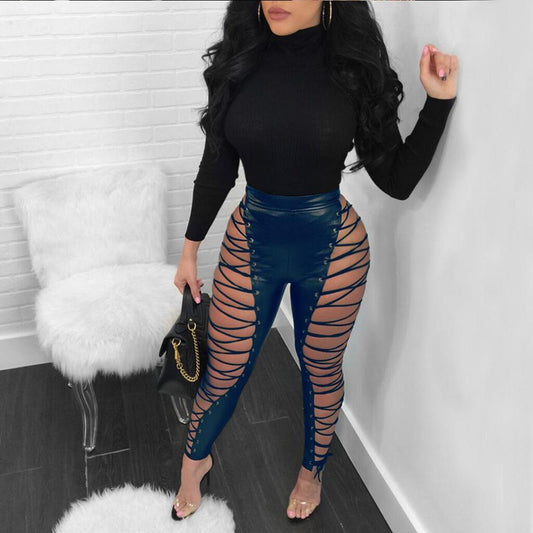 Sexy High Waist See Through Cut Out Party Pants