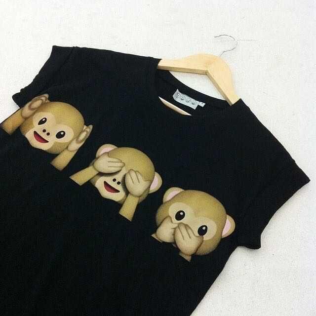 Smile Face Monkey 3D Print Short Sleeve Scoop T-shirt - Meet Yours Fashion - 6