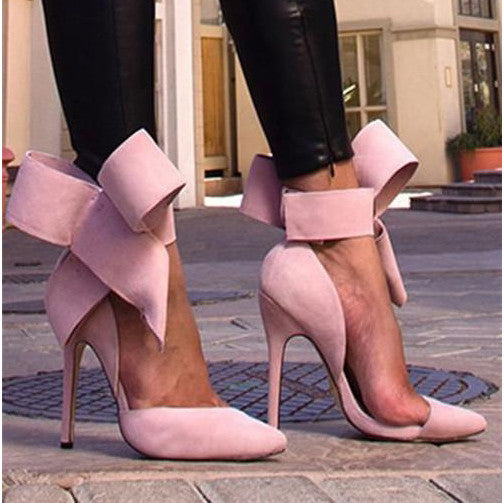 Charming Removable Big Bow High Heel Heels Shoes - Meet Yours Fashion - 1