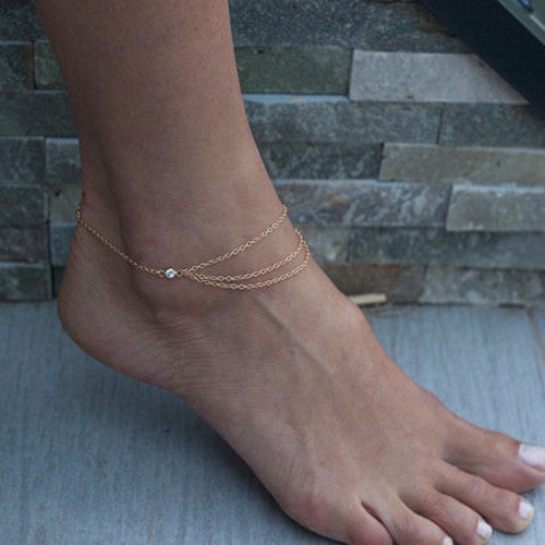 Hot Style Crytal Single Anklet
