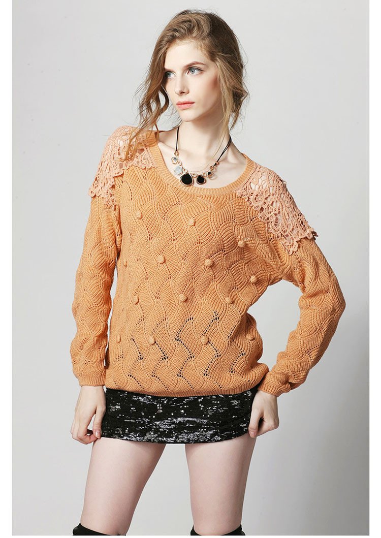 Lace Crochet Hollow Out Pullover Sweater - MeetYoursFashion - 4