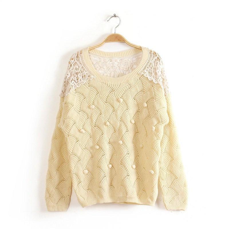 Lace Crochet Hollow Out Pullover Sweater - MeetYoursFashion - 5