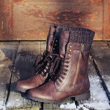 Women Booties | Combat Boot | Leather Lace-up Boot