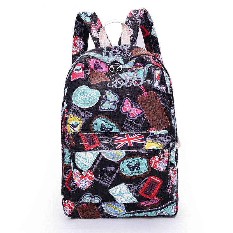 Best Seller Print Backpack Canvas School Travel Bag - Meet Yours Fashion - 3