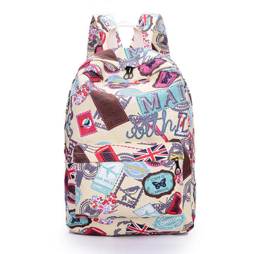 Best Seller Print Backpack Canvas School Travel Bag - Meet Yours Fashion - 1