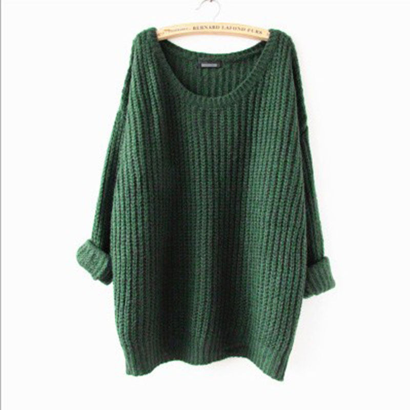Long Pullover Loose Solid Color Knit Sweater - Meet Yours Fashion - 2