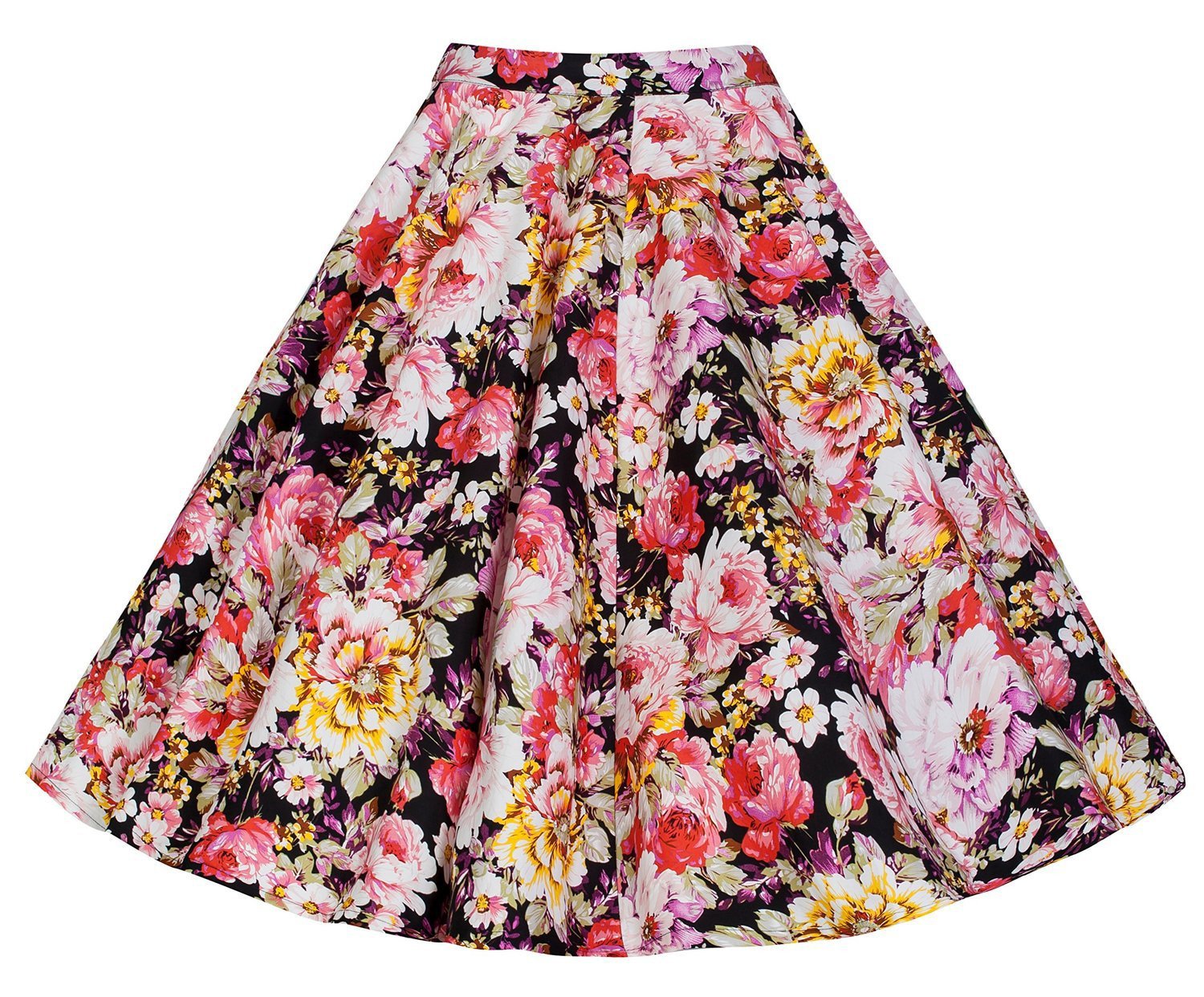 3D Flower Print Flare Ruffled Middle Skirt - Meet Yours Fashion - 9