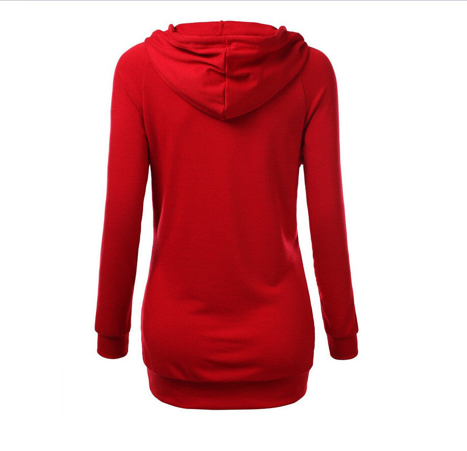 Solid Color Hooded Long Sleeve Pullover Slim Hoodie - Meet Yours Fashion - 6
