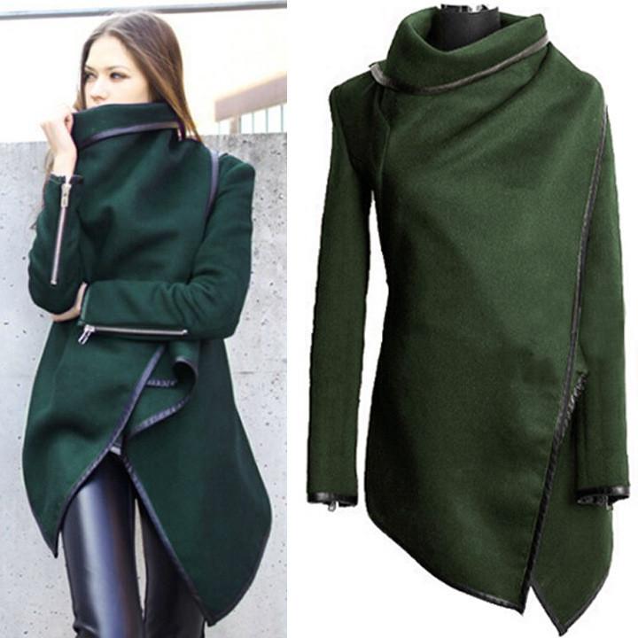 Long Irregular Thickening Woolen Overcoat - Meet Yours Fashion - 1